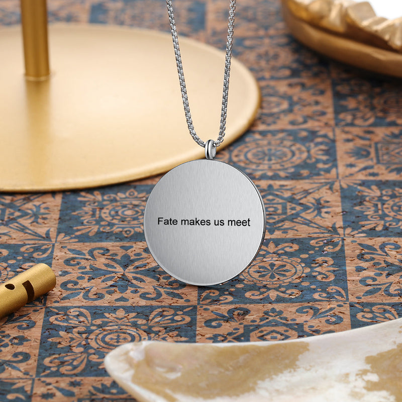 Classic Round Customized Photo Pendant with Engraving Text