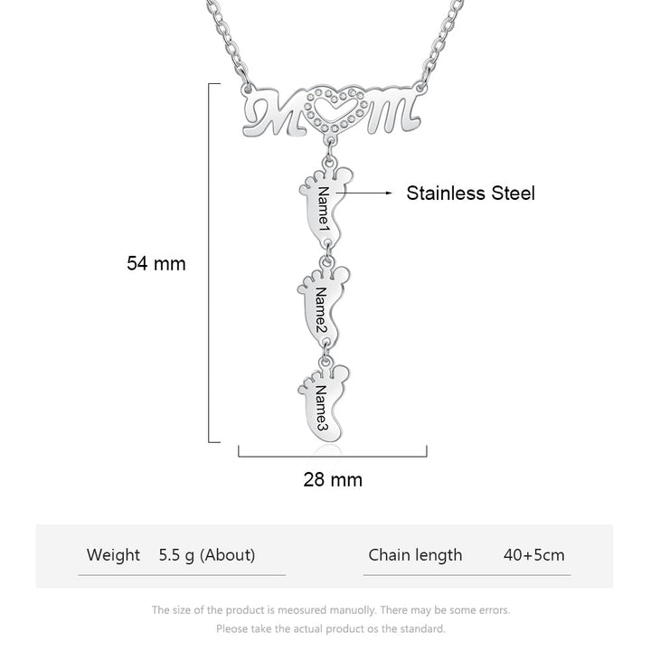 Baby Feet and Mom Necklace-Mom Necklace With Baby Feet-Mom Gift For Mother's Day