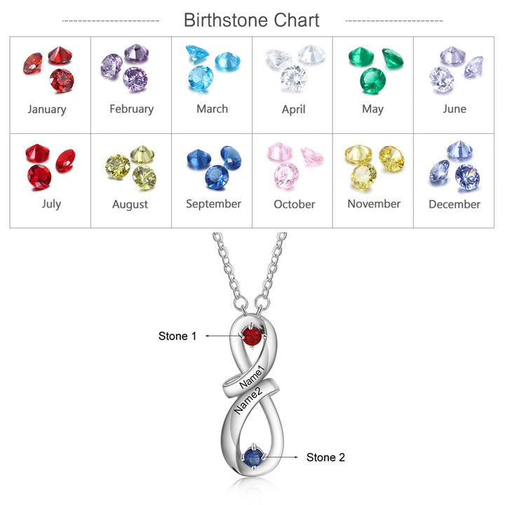 925 Sterling Silver Custom Infinity Pendant Name Necklace With CZ Diamonds