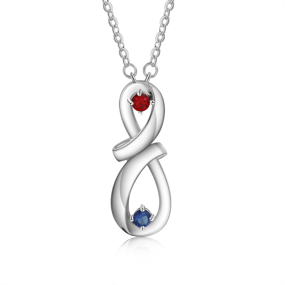 925 Sterling Silver Custom Infinity Pendant Name Necklace With CZ Diamonds