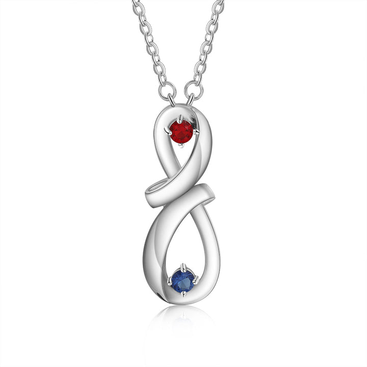 925 Sterling Silver Custom Infinity Pendant Name Necklace With CZ Diamonds