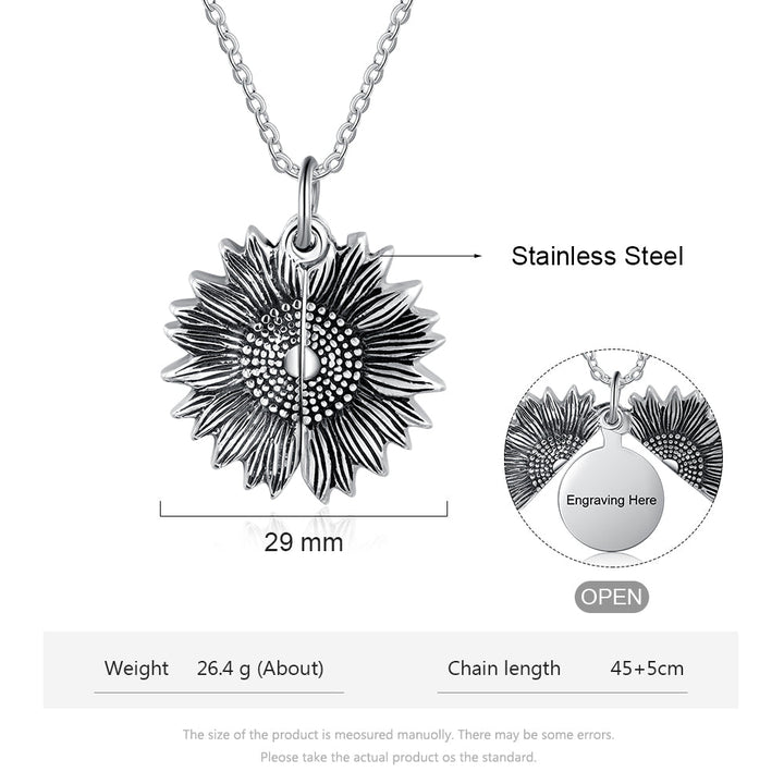 Custom Photo Locket Sunflower Necklace- You Are My Sunshine Necklace