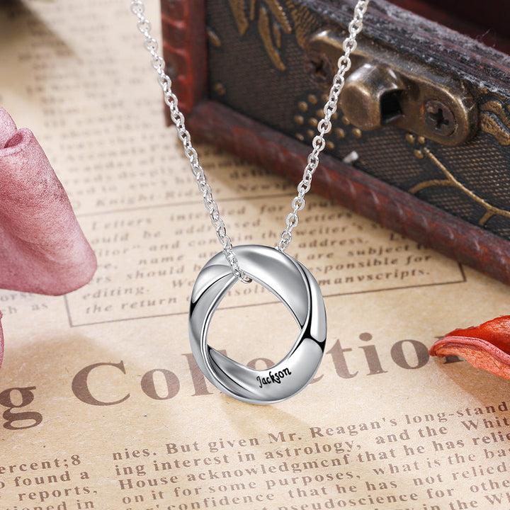 Personalized Couple Name Necklace - Geometric Necklace For Couple