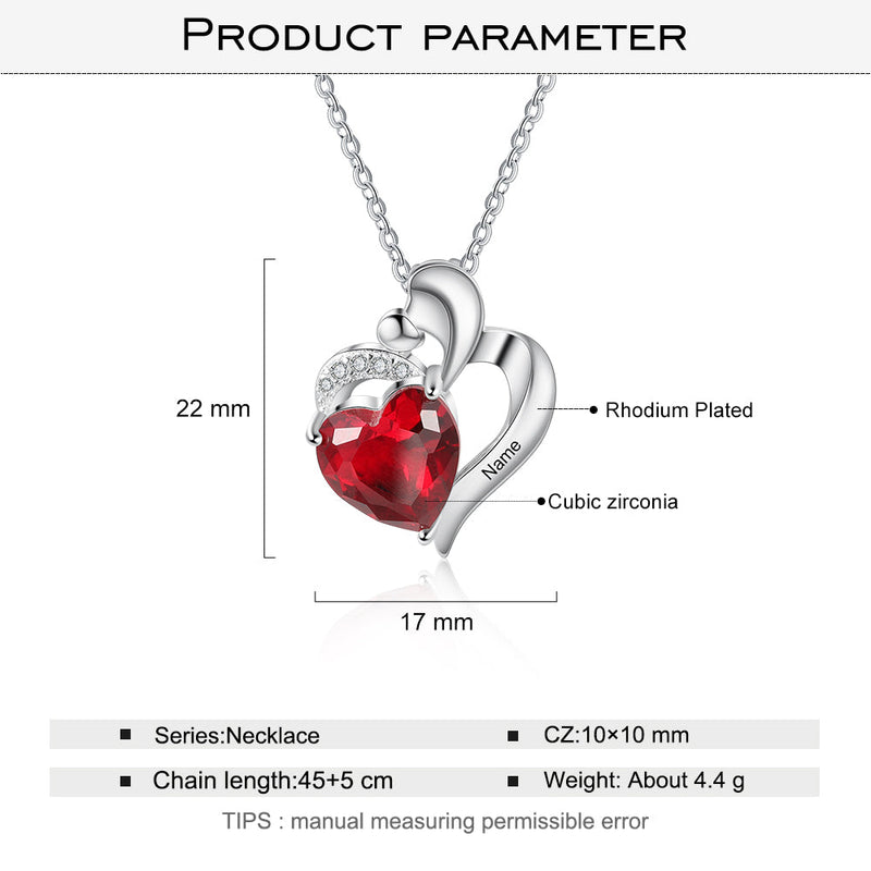 Custom Heart Name Necklace With CZ Diamond