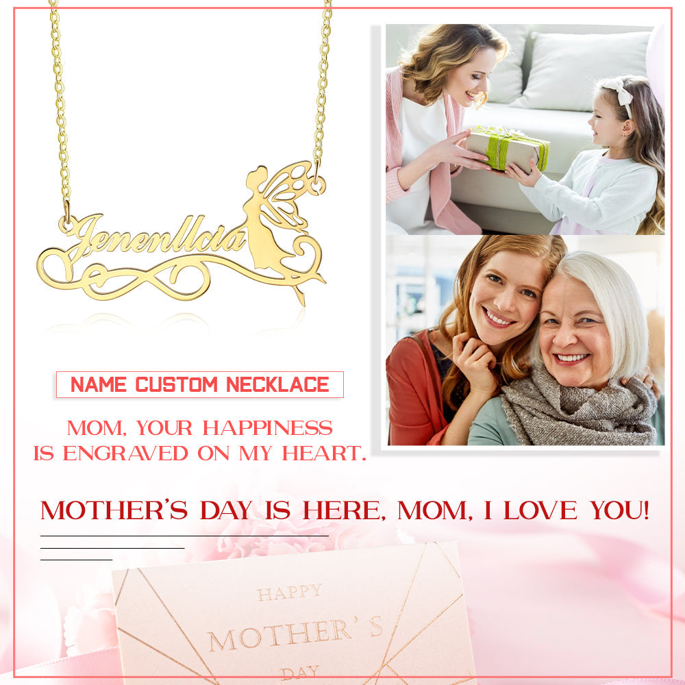 925 Sterling Silver Angel Butterfly Custom Name Necklace