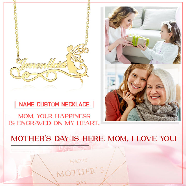 925 Sterling Silver Angel Butterfly Custom Name Necklace