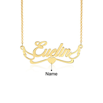 S925 Silver Angel Wing Custom Name Necklace