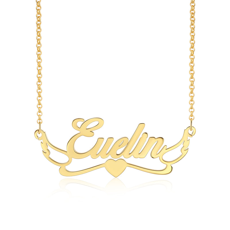 S925 Silver Angel Wing Custom Name Necklace