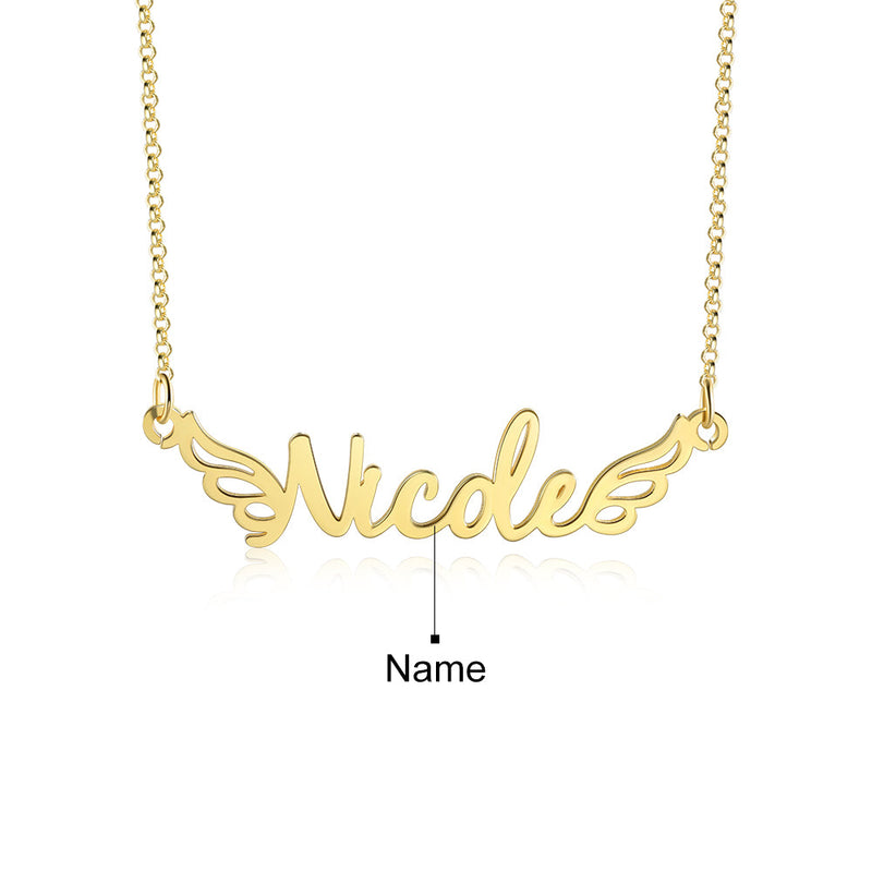 Custom Name Wing Necklace For Her