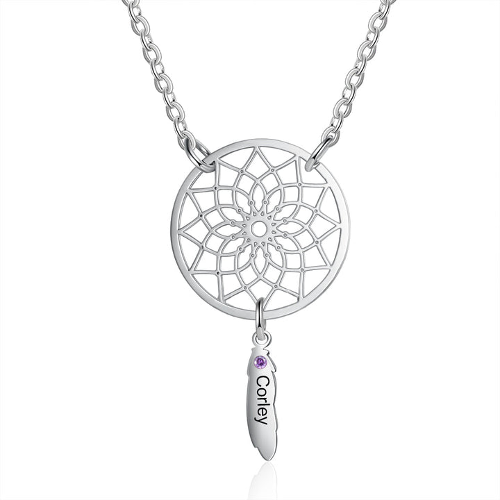 Custom Family Name Dream Catcher Necklace