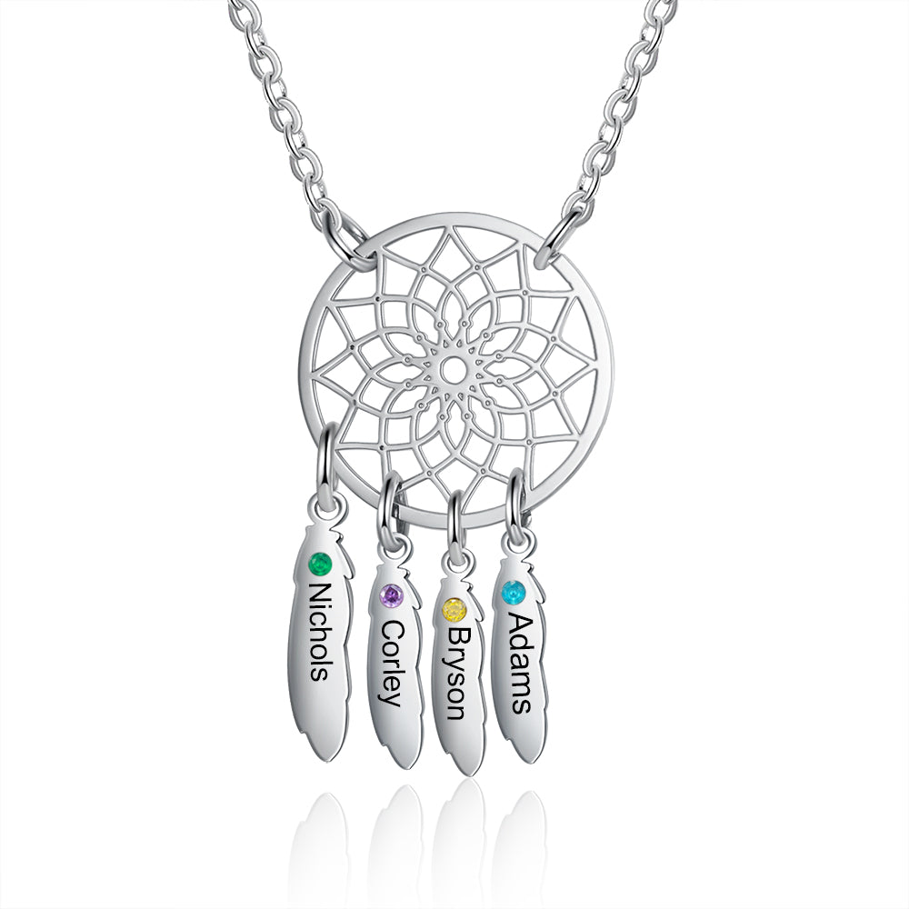 Custom Family Name Dream Catcher Necklace