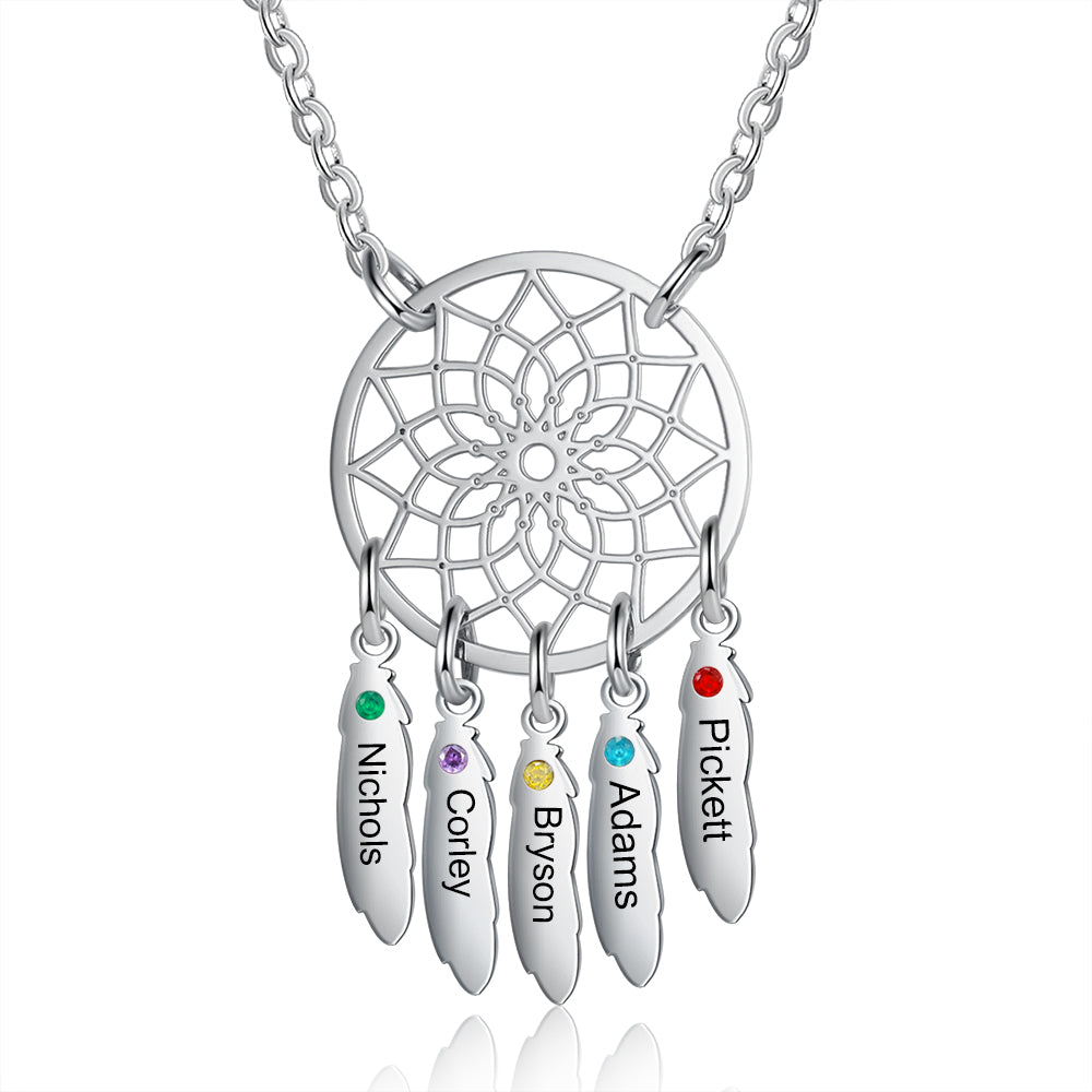 Custom Family Name Dream Catcher Necklace