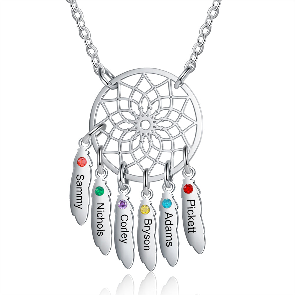 Custom Family Name Dream Catcher Necklace