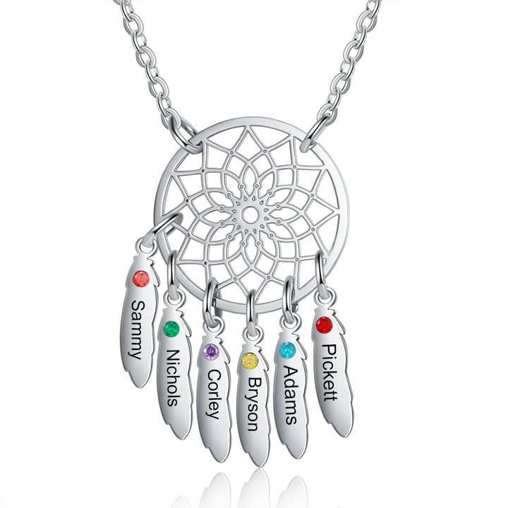 Custom Family Name Dream Catcher Necklace
