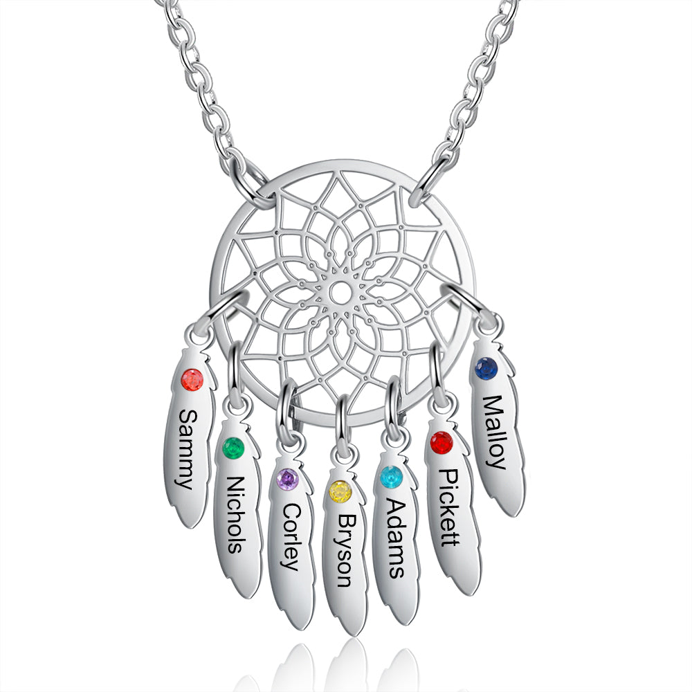 Custom Family Name Dream Catcher Necklace