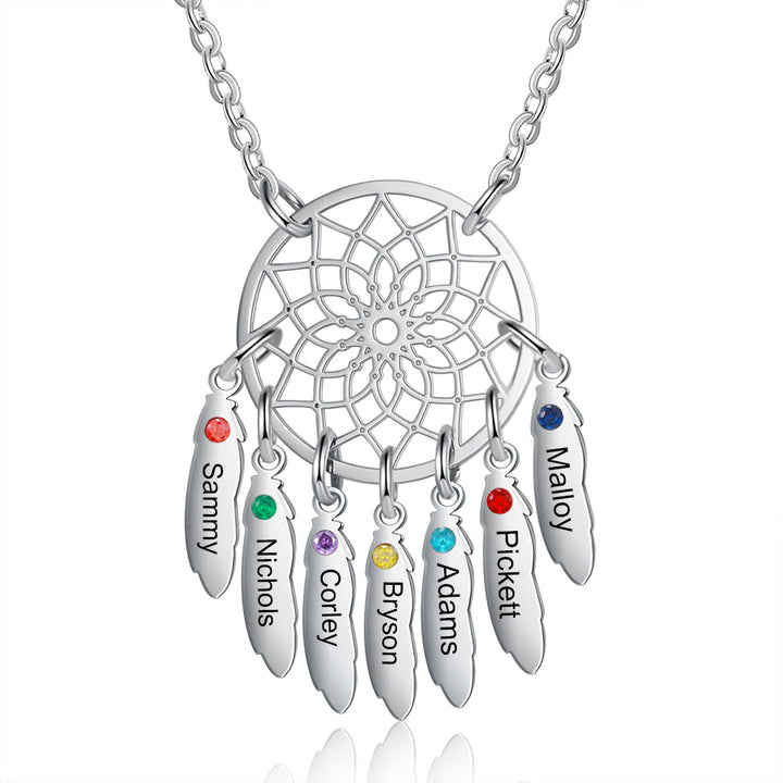 Custom Family Name Dream Catcher Necklace