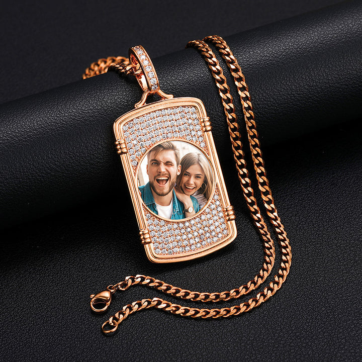 Moissanite Medallion Necklace-Moissanite Necklace- Picture Necklace-Hip Hop Jewelry