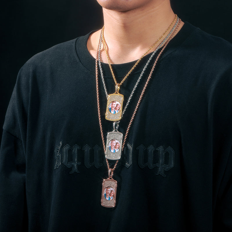Moissanite Medallion Necklace-Moissanite Necklace- Picture Necklace-Hip Hop Jewelry