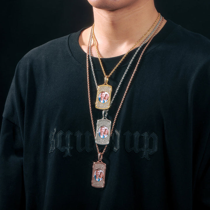 Moissanite Medallion Necklace-Moissanite Necklace- Picture Necklace-Hip Hop Jewelry