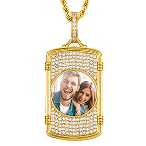 Moissanite Medallion Necklace-Moissanite Necklace- Picture Necklace-Hip Hop Jewelry