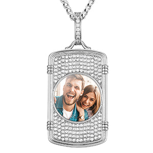 Moissanite Medallion Necklace-Moissanite Necklace- Picture Necklace-Hip Hop Jewelry