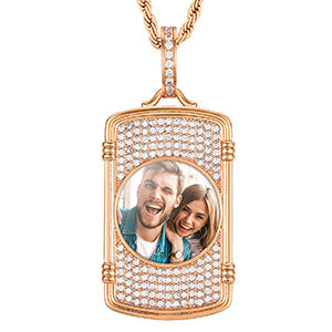 Moissanite Medallion Necklace-Moissanite Necklace- Picture Necklace-Hip Hop Jewelry