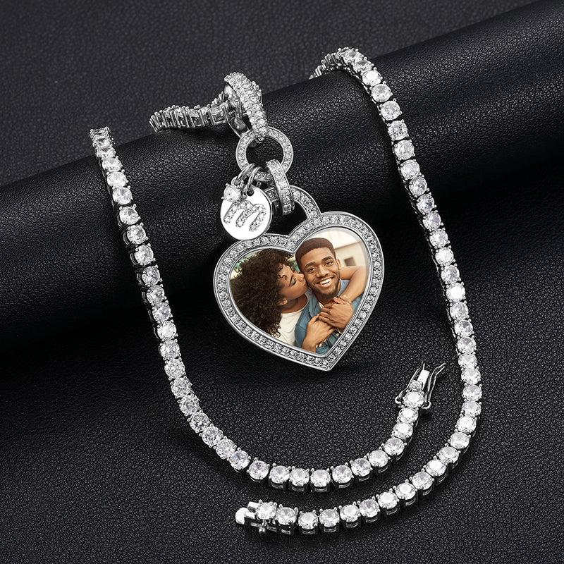 Personalized Heart Photo Necklace-Gifts For Couples-Christmas Gifts For Men
