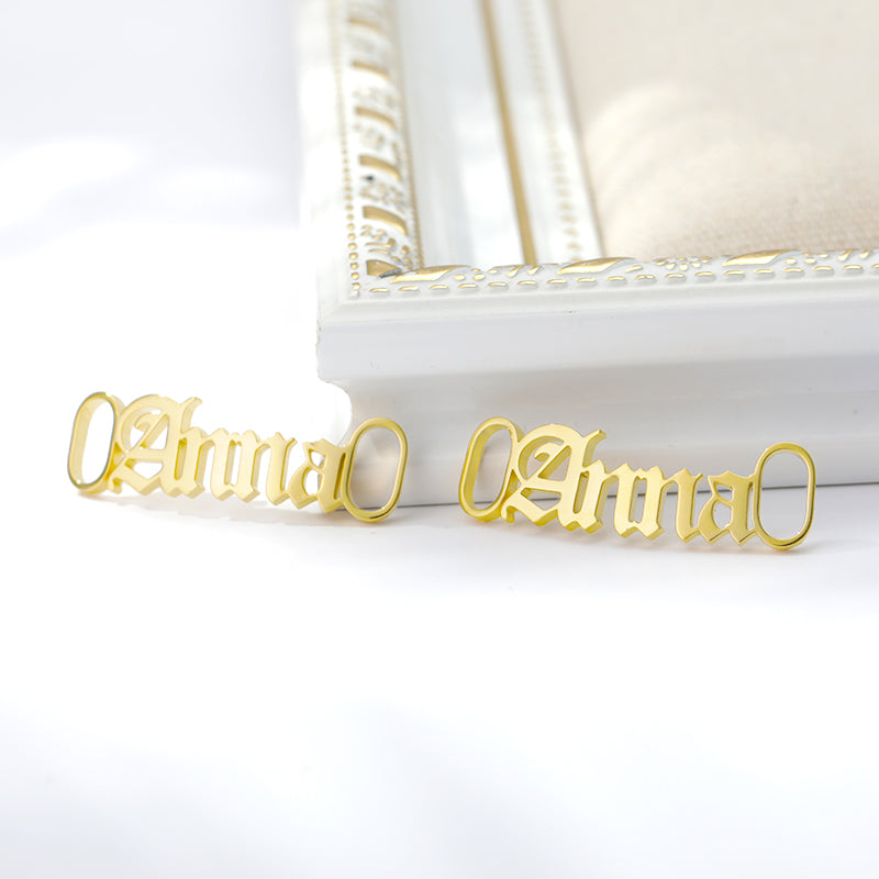 One Pair Personalized Name Shoe Charm For Women-  Stainless Steel Nameplate Shoe Buckles Charm