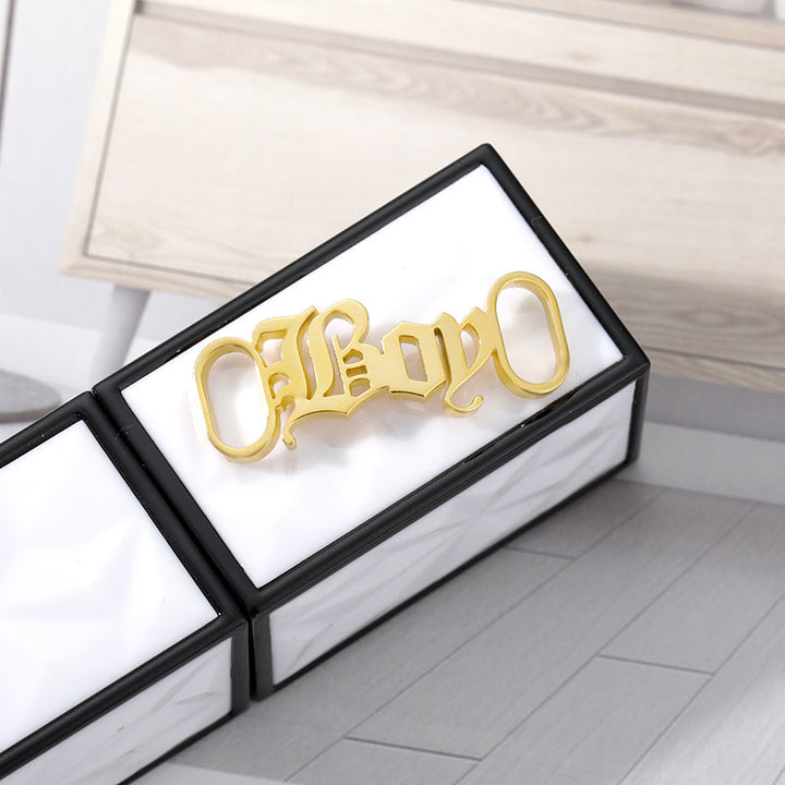 One Pair Personalized Name Shoe Charm For Women-  Stainless Steel Nameplate Shoe Buckles Charm