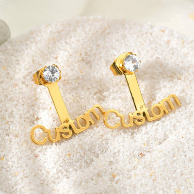 Personalize Name Stud Earrings