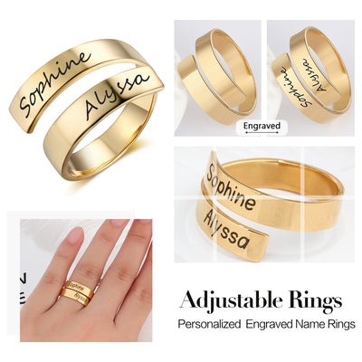 Personalized Couple Name Ring Gift For Her