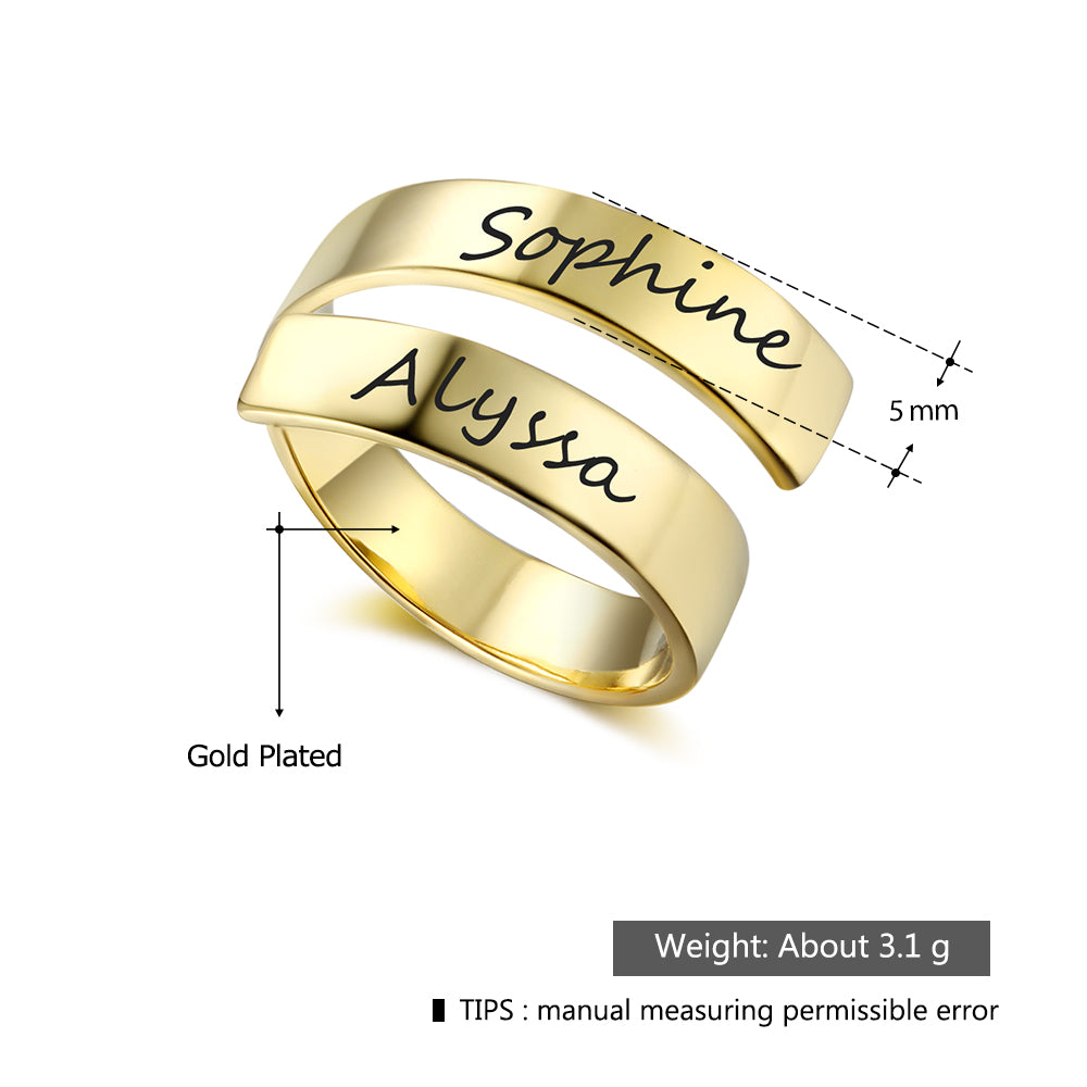 Personalized Couple Name Ring Gift For Her