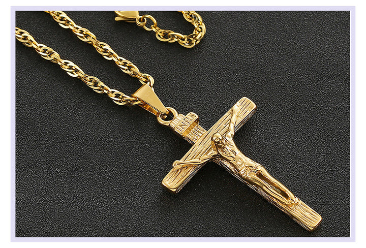 Jesus Cross Necklace-Jesus Cross Necklace Silver