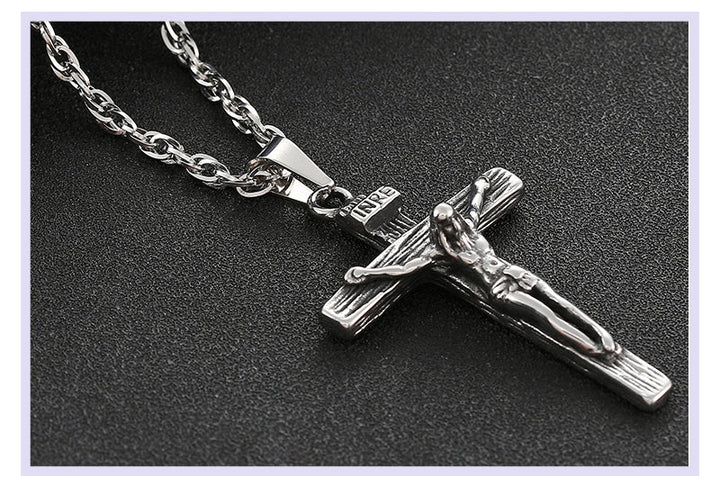 Jesus Cross Necklace-Jesus Cross Necklace Silver