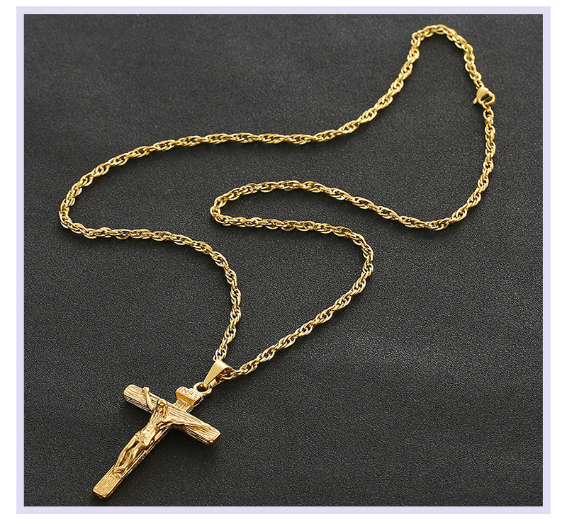 Jesus Cross Necklace-Jesus Cross Necklace Silver