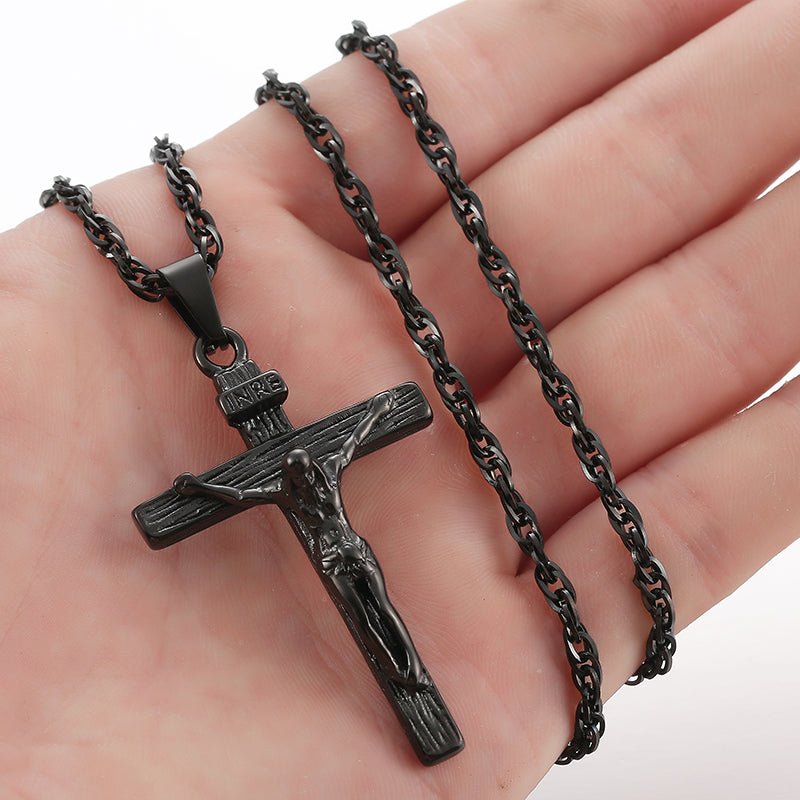 Jesus Cross Necklace-Jesus Cross Necklace Silver