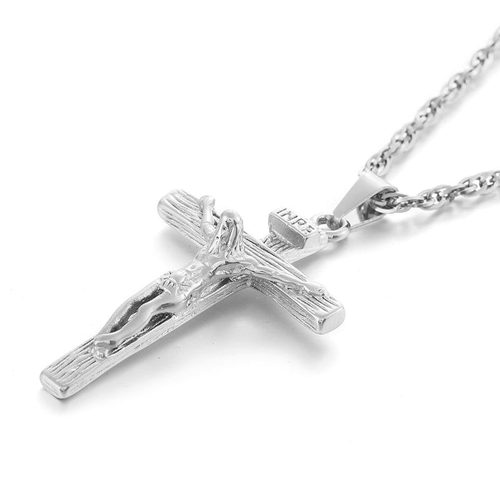 Jesus Cross Necklace-Jesus Cross Necklace Silver