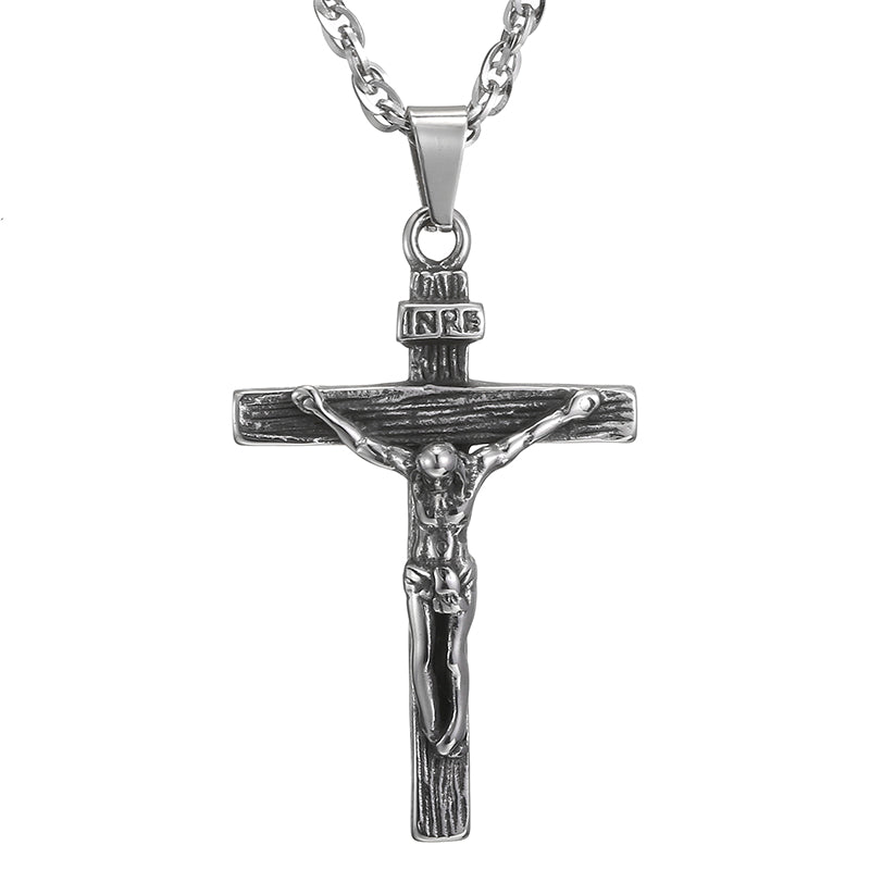 Jesus Cross Necklace-Jesus Cross Necklace Silver