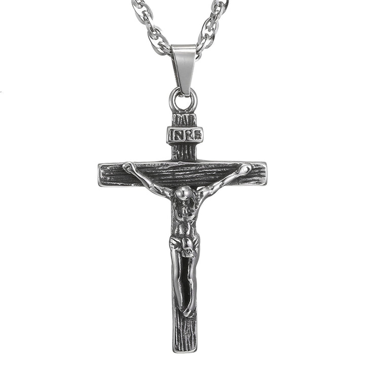 Jesus Cross Necklace-Jesus Cross Necklace Silver