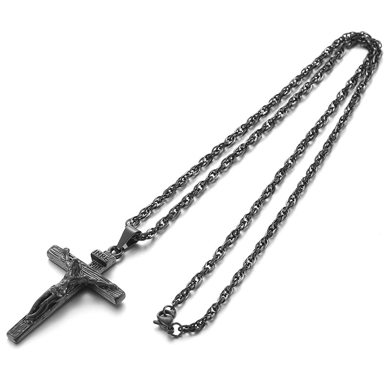 Jesus Cross Necklace-Jesus Cross Necklace Silver
