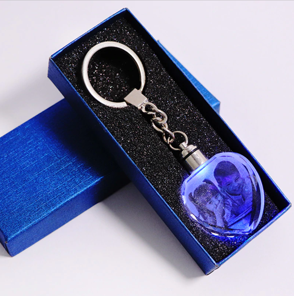 Laser Engraved Crystal Glass with Color Changing Led Lights - Custom It with your Photos