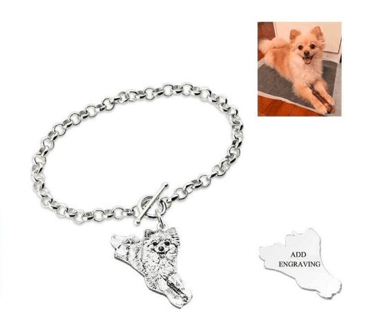 Customized Pet Photo Engrave Bracelet-Pet Photo Bracelet-Gift For Pet Lover