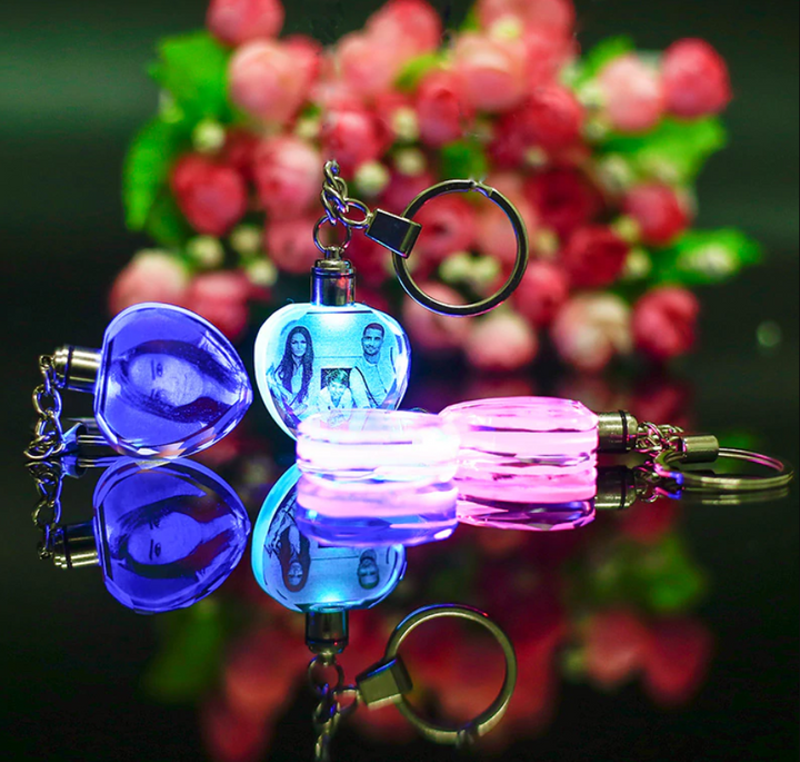 Laser Engraved Crystal Glass with Color Changing Led Lights - Custom It with your Photos
