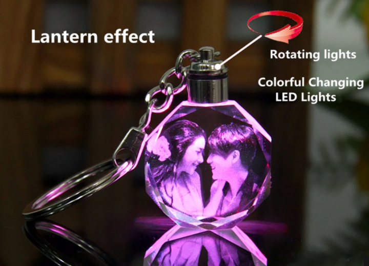 Laser Engraved Crystal Glass with Color Changing Led Lights - Custom It with your Photos