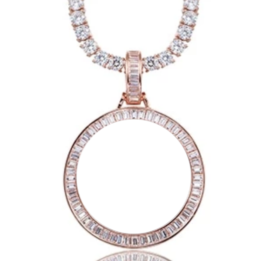 18K Gold Plated Photo Necklace- Hip-Hop Gifts For Men- Memory Medallion Necklace