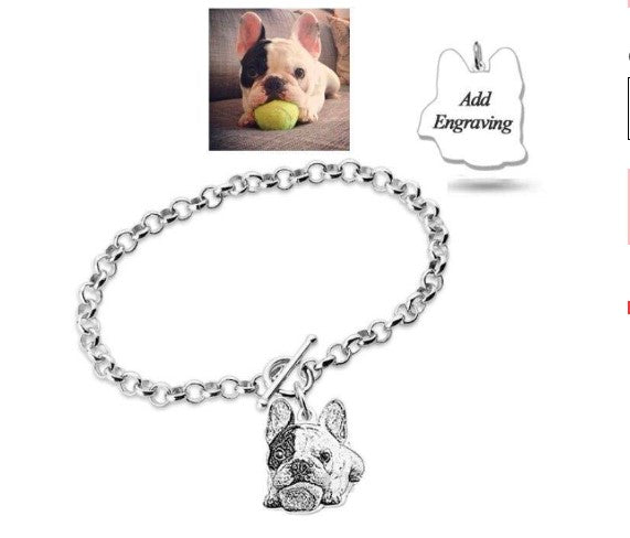 Customized Pet Photo Engrave Bracelet-Pet Photo Bracelet-Gift For Pet Lover