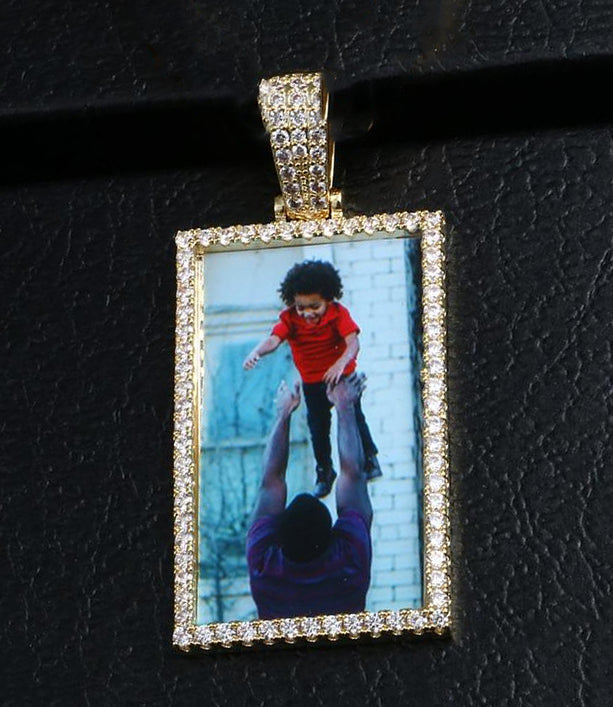 Personalized Photo Pendant Necklace For Men- Square Shape Necklace