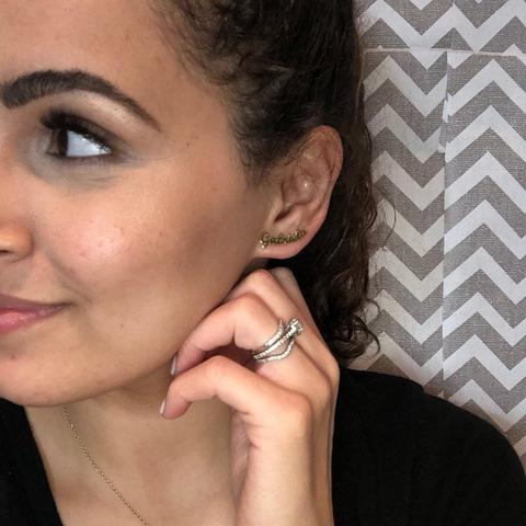 Name Plate Earrings- Initial Cursive Stud Earring For Women