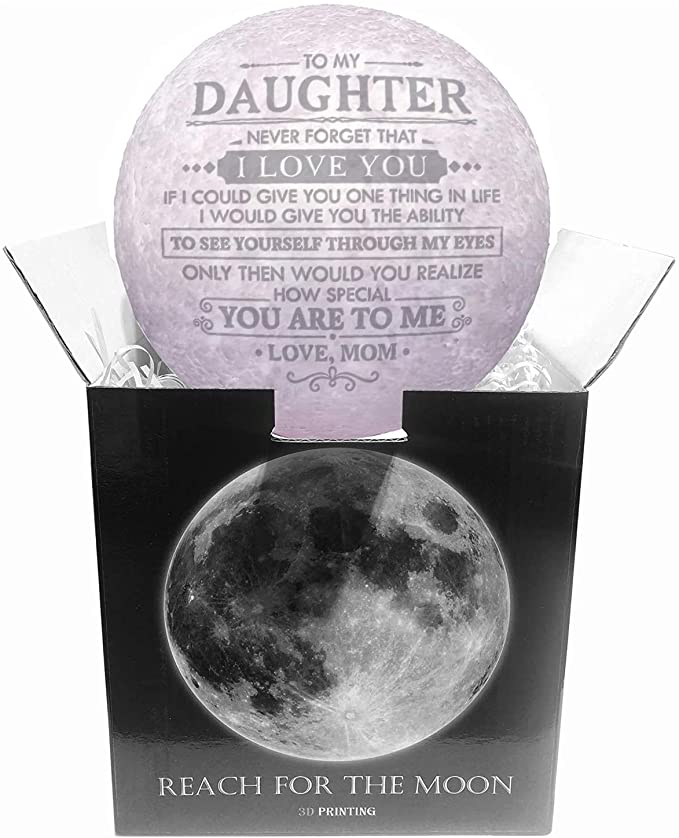 Custom 3D Photo Moon Lamp Night Light Christmas Gift For Daughter From Dad