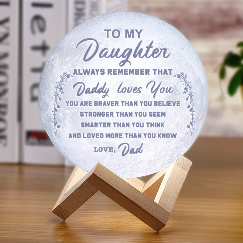 Custom 3D Photo Moon Lamp Night Light Christmas Gift For Daughter From Dad